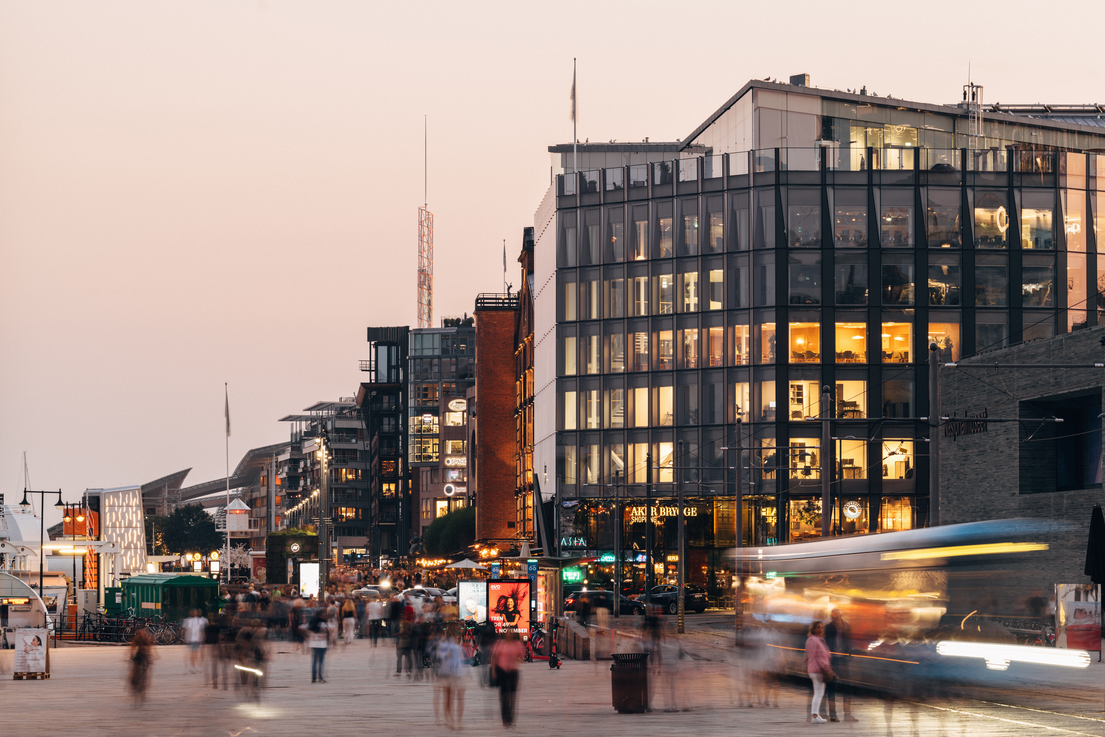 Aker Brygge building and street 